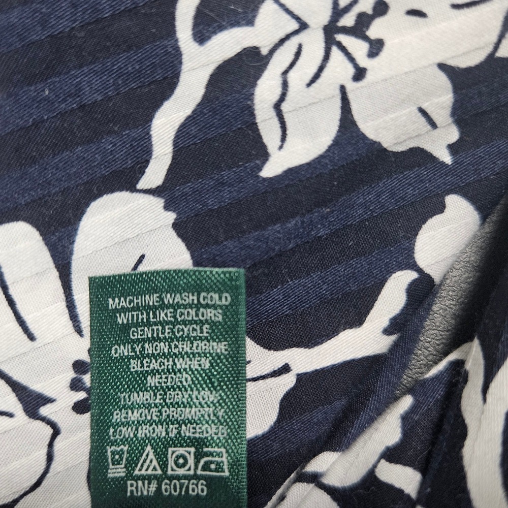Lauren Ralph Lauren Womens Navy Blue White Floral Cotton Pajama Pants Small S - Picture 7 of 7